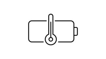 Battery Icon in Outline Style of nice animated for your videos, easy to use with Transparent Background video