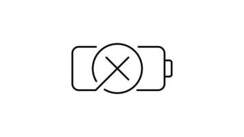 Battery Icon in Outline Style of nice animated for your videos, easy to use with Transparent Background video