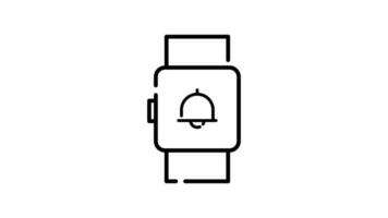 Smart Watch Icon in Outline Style of nice animated for your videos, easy to use with Transparent Background video