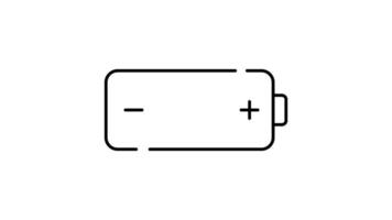 Battery Icon in Outline Style of nice animated for your videos, easy to use with Transparent Background video