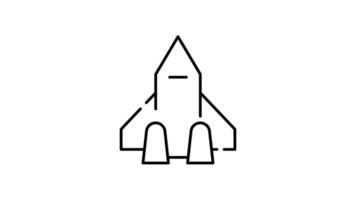 Rocket Icon in Colored Outline Style of nice animated for your videos, easy to use with Transparent Background video
