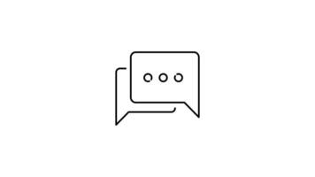 Chat Icon in Outline Style of nice animated for your videos, easy to use with Transparent Background video