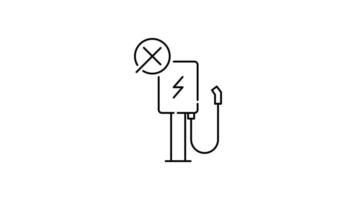 Charger Station Icon in Outline Style of nice animated for your videos, easy to use with Transparent Background video