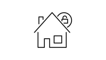 House Icon in Outline Style of nice animated for your videos, easy to use with Transparent Background video