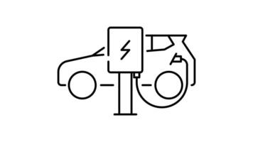 Charger Station Icon in Outline Style of nice animated for your videos, easy to use with Transparent Background video