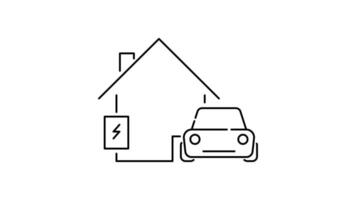Charger Station Icon in Outline Style of nice animated for your videos, easy to use with Transparent Background video