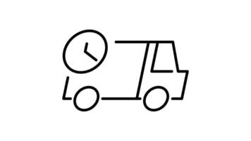 Delivery Truck Icon in Outline Style of nice animated for your videos, easy to use with Transparent Background video