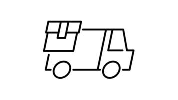 Delivery Truck Icon in Outline Style of nice animated for your videos, easy to use with Transparent Background video