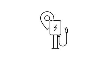 Charger Station Icon in Outline Style of nice animated for your videos, easy to use with Transparent Background video
