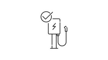 Charger Station Icon in Outline Style of nice animated for your videos, easy to use with Transparent Background video