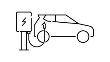 Charger Station Icon in Outline Style of nice animated for your videos, easy to use with Transparent Background video