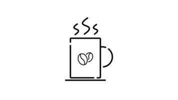 Coffee Icon in Outline Style of nice animated for your videos, easy to use with Transparent Background video