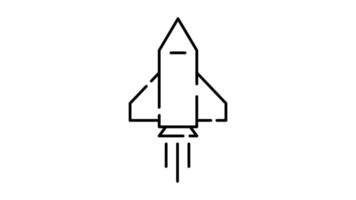 Rocket Icon in Colored Outline Style of nice animated for your videos, easy to use with Transparent Background video