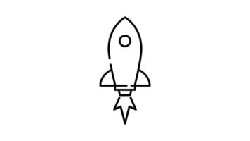 Rocket Icon in Colored Outline Style of nice animated for your videos, easy to use with Transparent Background video