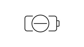 Battery Icon in Outline Style of nice animated for your videos, easy to use with Transparent Background video