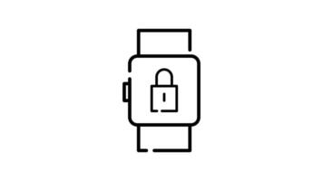 Smart Watch Icon in Outline Style of nice animated for your videos, easy to use with Transparent Background video
