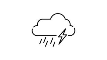 Weather Icon in Outline Style of nice animated for your videos, easy to use with Transparent Background video