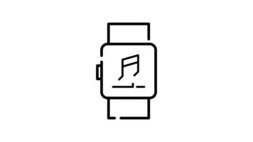 Smart Watch Icon in Outline Style of nice animated for your videos, easy to use with Transparent Background video