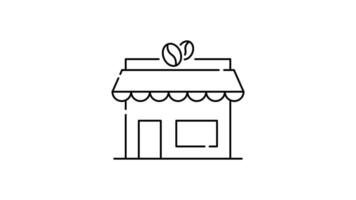 Coffee Icon in Outline Style of nice animated for your videos, easy to use with Transparent Background video