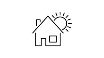 House Icon in Outline Style of nice animated for your videos, easy to use with Transparent Background video