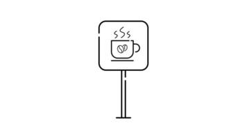 Coffee Icon in Outline Style of nice animated for your videos, easy to use with Transparent Background video