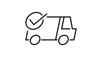 Delivery Truck Icon in Outline Style of nice animated for your videos, easy to use with Transparent Background video