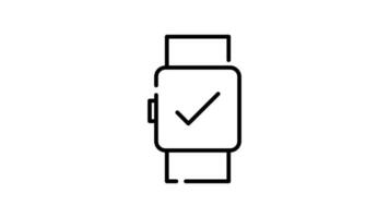 Smart Watch Icon in Outline Style of nice animated for your videos, easy to use with Transparent Background video