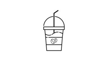 Coffee Icon in Outline Style of nice animated for your videos, easy to use with Transparent Background video