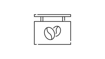 Coffee Icon in Outline Style of nice animated for your videos, easy to use with Transparent Background video