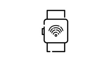 Smart Watch Icon in Outline Style of nice animated for your videos, easy to use with Transparent Background video