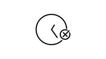 Clock Icon in Outline Style of nice animated for your videos, easy to use with Transparent Background. video