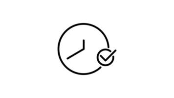 Clock Icon in Outline Style of nice animated for your videos, easy to use with Transparent Background. video