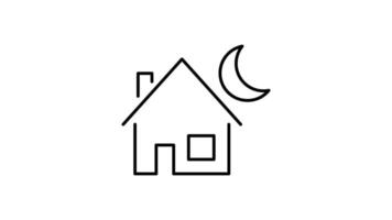 House Icon in Outline Style of nice animated for your videos, easy to use with Transparent Background. video