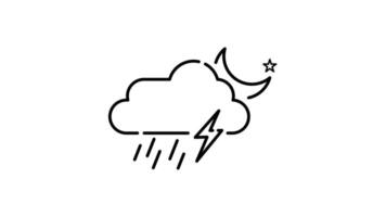 Weather Icon in Outline Style of nice animated for your videos, easy to use with Transparent Background video