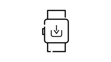 Smart Watch Icon in Outline Style of nice animated for your videos, easy to use with Transparent Background video
