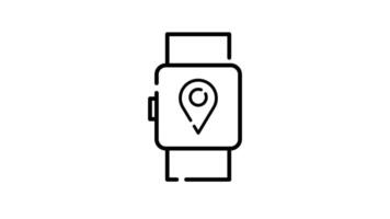 Smart Watch Icon in Outline Style of nice animated for your videos, easy to use with Transparent Background video