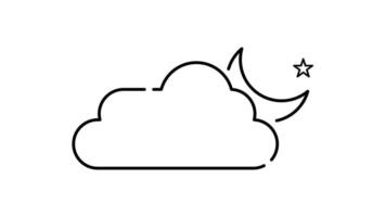 Weather Icon in Outline Style of nice animated for your videos, easy to use with Transparent Background video