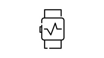 Smart Watch Icon in Outline Style of nice animated for your videos, easy to use with Transparent Background video