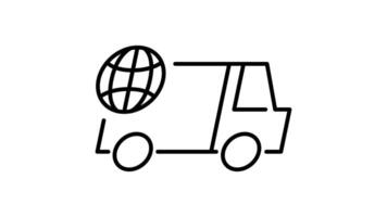 Delivery Truck Icon in Outline Style of nice animated for your videos, easy to use with Transparent Background video
