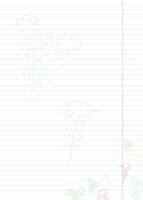 blank note paper with hand drawn outline flowers vector