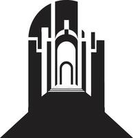 Chic Urban Unity Modern Building Icon Shadowed Skylines Elegant Black Architecture Design vector