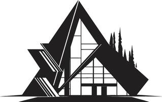 Chic Urban Elegance Modern Black Structure Design Shadowed Skylines Elegant Architecture Graphic vector