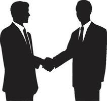 Unity Gesture Handshake Symbol Monochrome Accord Black Handshake Icon vector