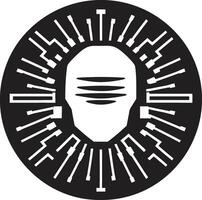 Ghostly Grafter Digital Cyber Thief Graphic Rogue Coder Black Cyber Thief Icon vector