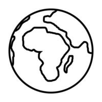World planet outline icon isolate on white background for your web design, logo, infographic, UI. illustration vector