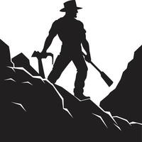 Mineral Miner Extracting Earths Hidden Gems Subterranean Striker Master of Underground Excavation vector