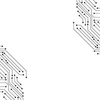 Circuit Technology Frame Border. Circuit Board Lines Element Design Isolated on Transparent Background vector