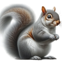 Generated Ai A gray squirrel standing on its hind legs in a natural setting png