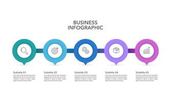 5 processes or options infographic circle design template. Business presentation, Report, Marketing, Banner and Brochure. vector
