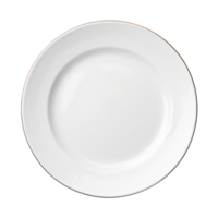 Empty Classic White Dinner Plate with Subtle Curve. Isolated on Background png